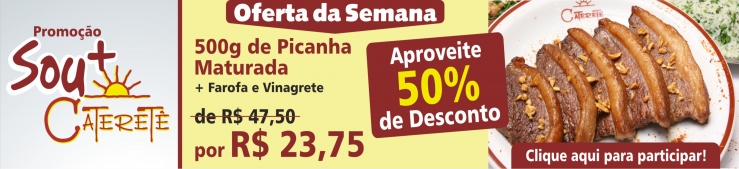 500gr de Picanha Maturada + Farofa e Vinagrete com  50%  de Desconto